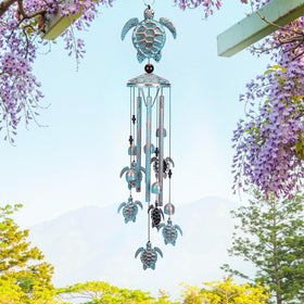 INCOK Sea Turtle Wind Chime hangs easily in yards, porches, or balconies.