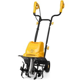 IncwBo electric tiller with 4 steel tines for deep, even soil prep.