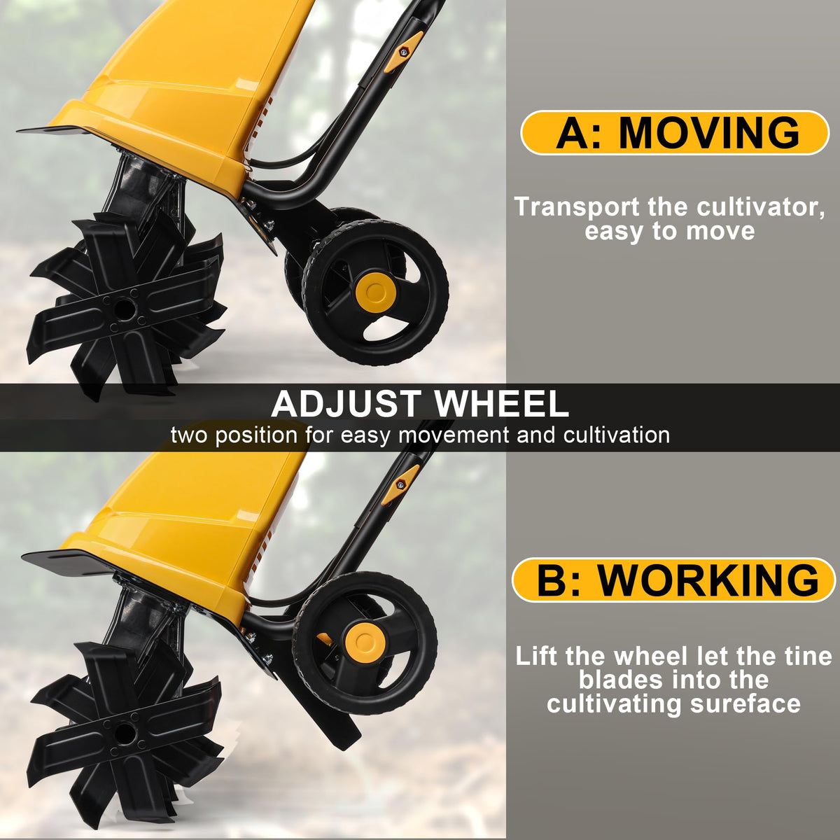 IncwBo automatic stop protects the unit and user.
