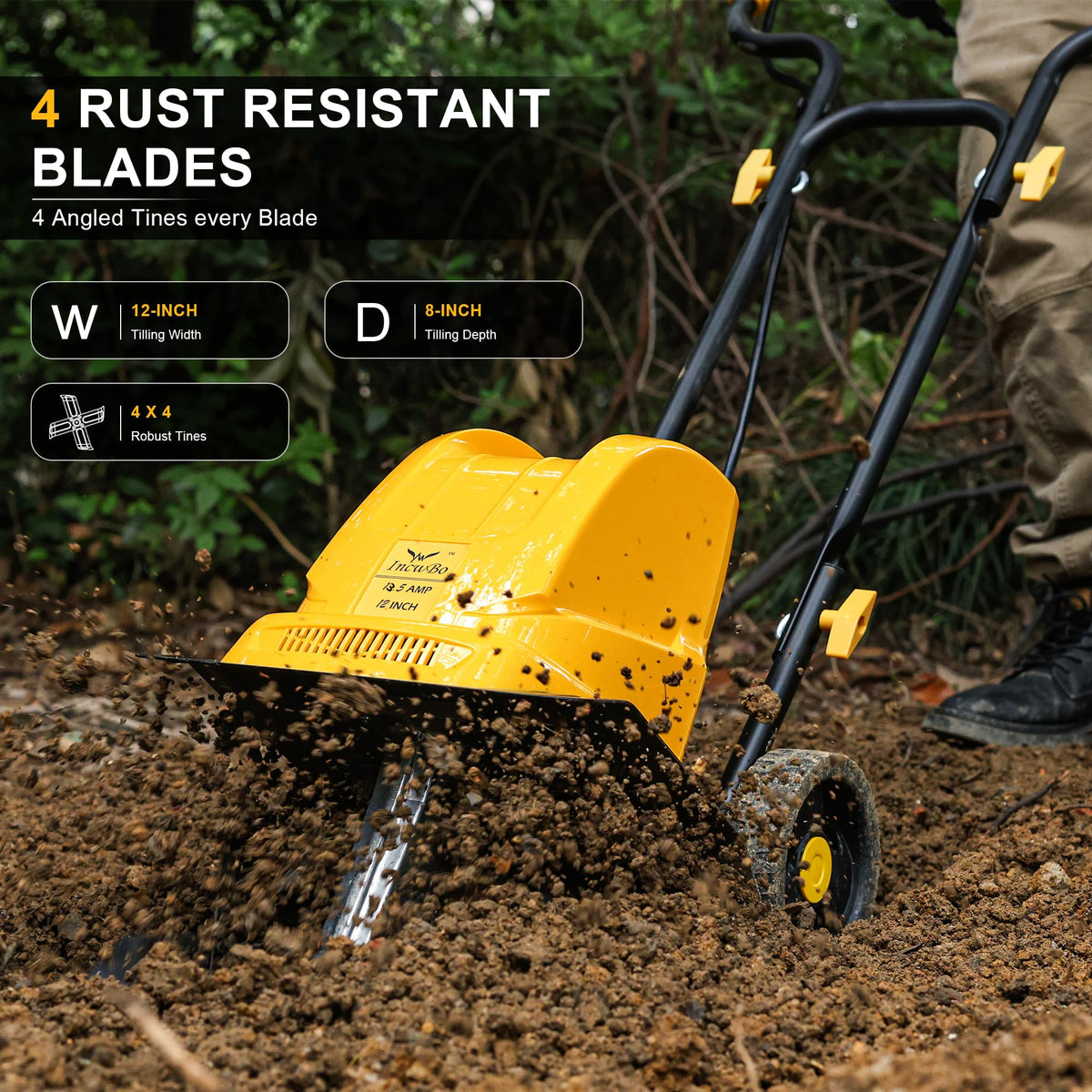 IncwBo guard reduces dirt spray during operation.