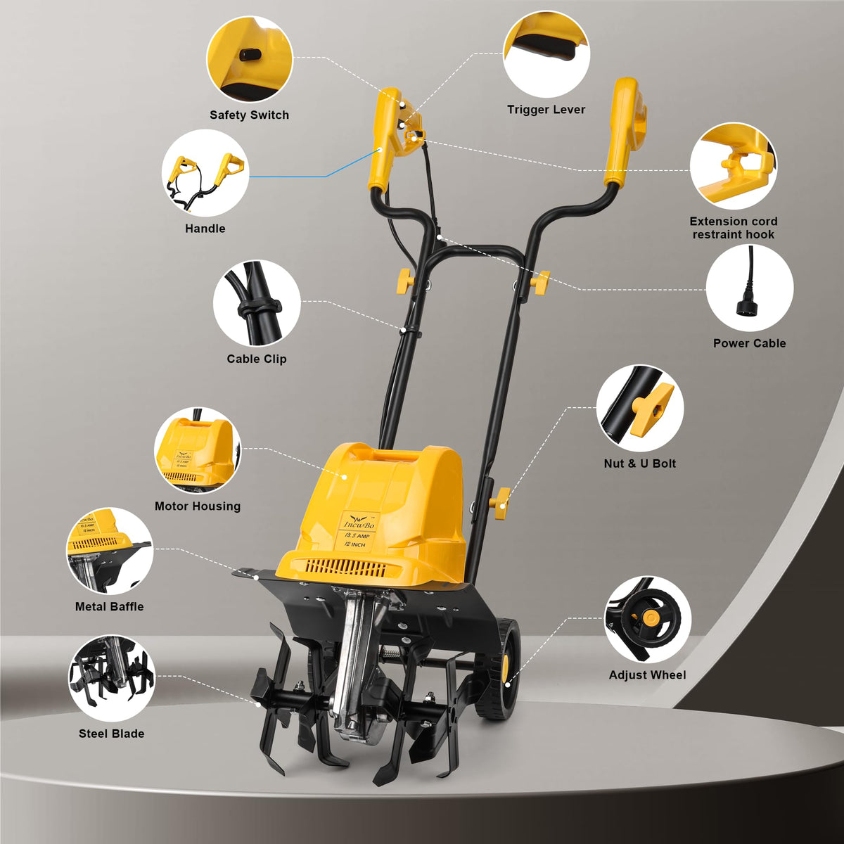 IncwBo durable rototiller for tough soil and weeds.