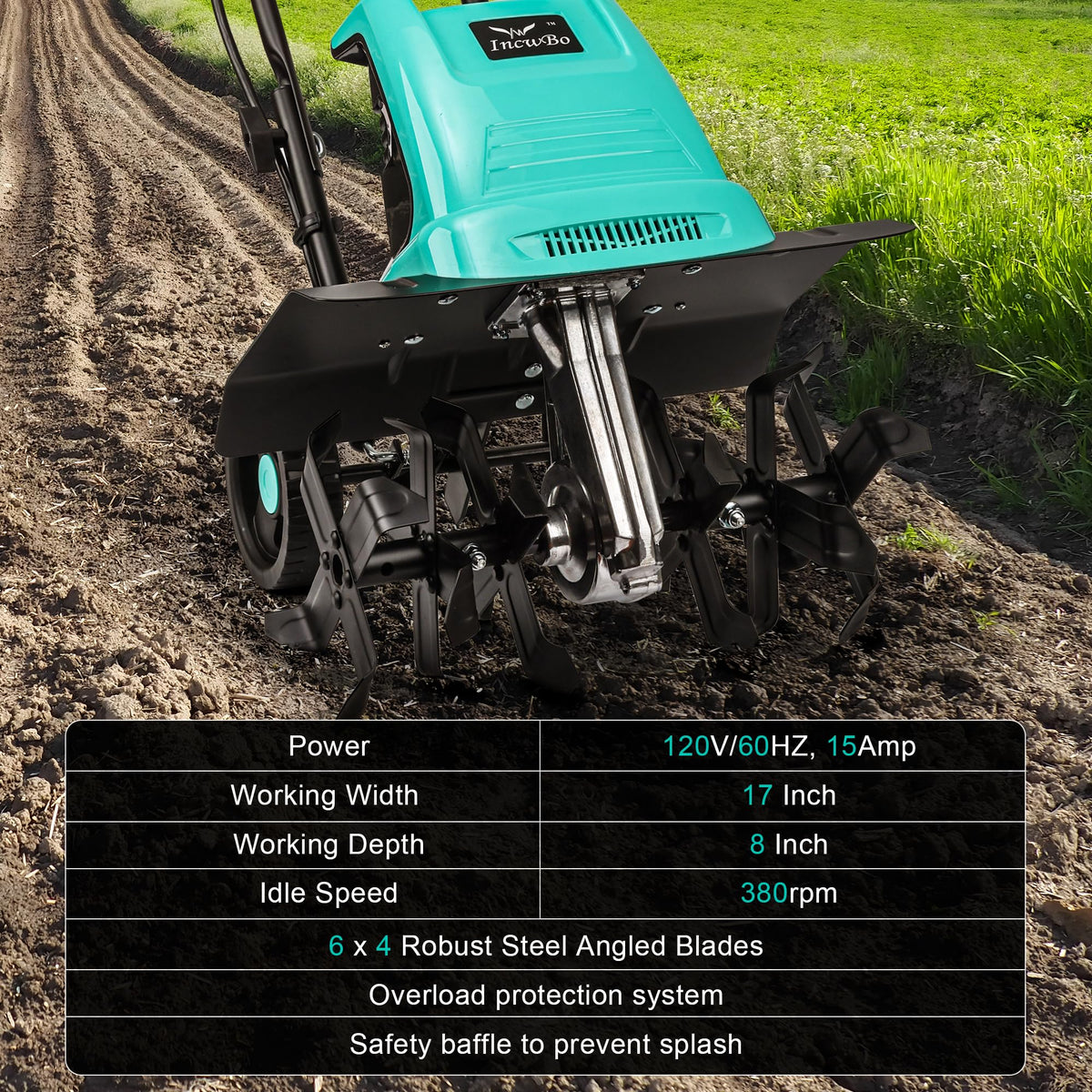 Compact electric tiller offers easy maneuverability in tight spaces