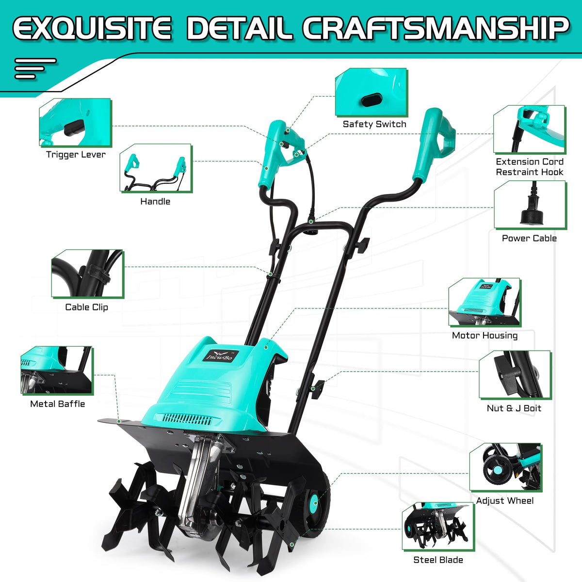 IncwBo sturdy frame for heavy-duty garden tasks