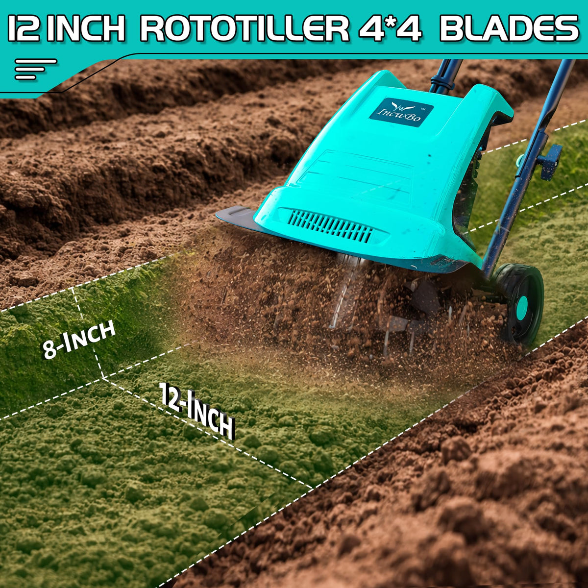 IncwBo wheel adjustment lever for tilling depth and portability