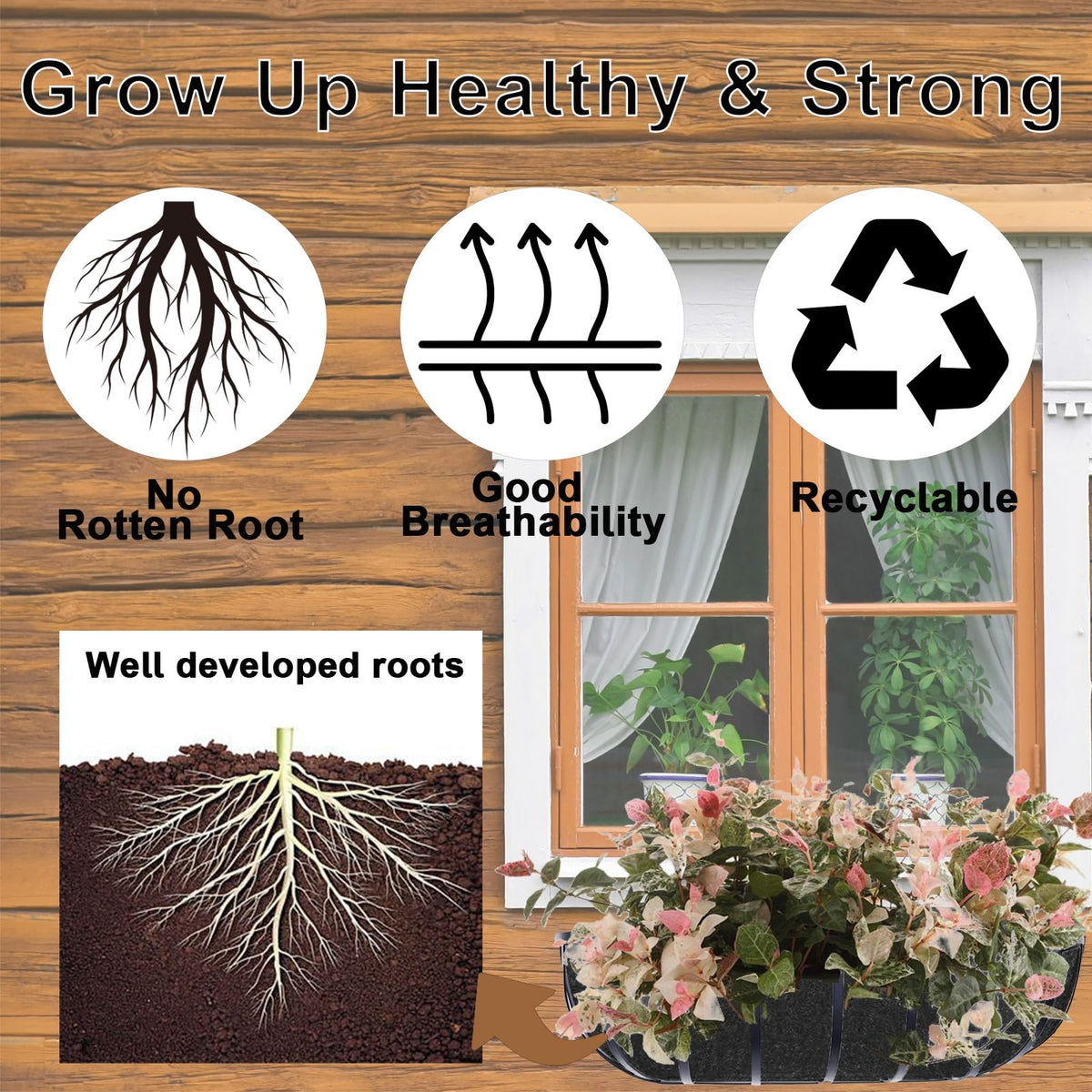 Incycall 36in liner tear-resistant protects planters from wear and animals.