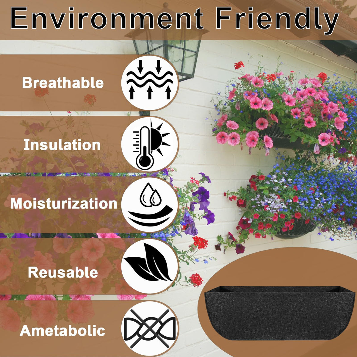 Incycall weather-resistant window box liner endures cold and heat year-round