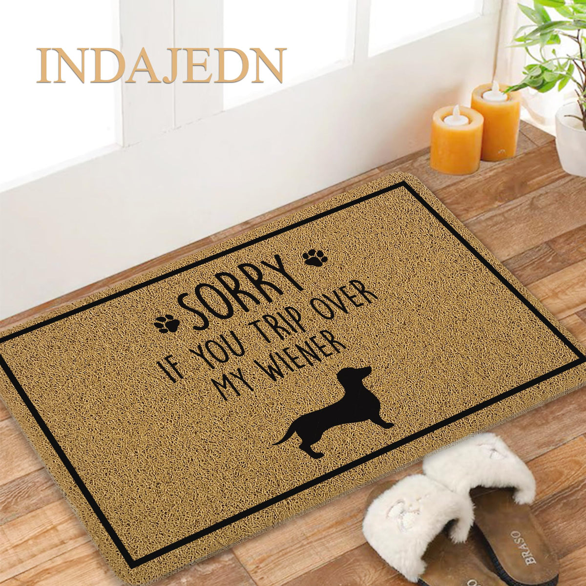INDAJEDN durable rubber and polyester doormat for indoor and outdoor use