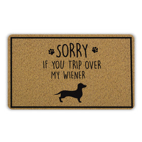 INDAJEDN funny dachshund door mat front door with playful charm and dirt control