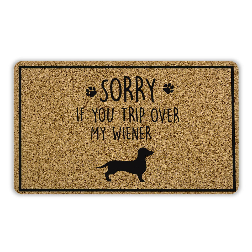 INDAJEDN funny dachshund door mat front door with playful charm and dirt control