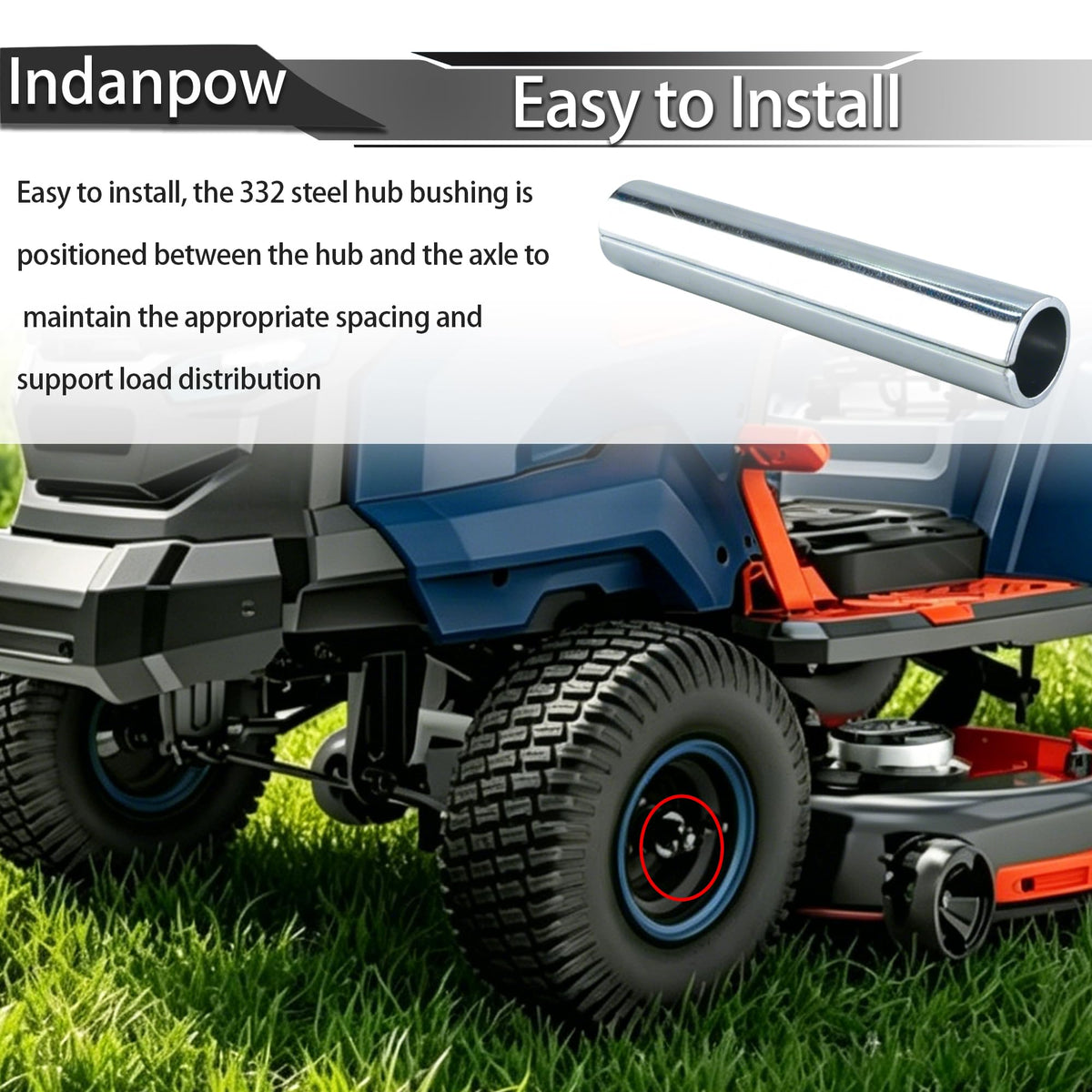 Indanpow 332 steel bushing durability suggests long service life and reliability.
