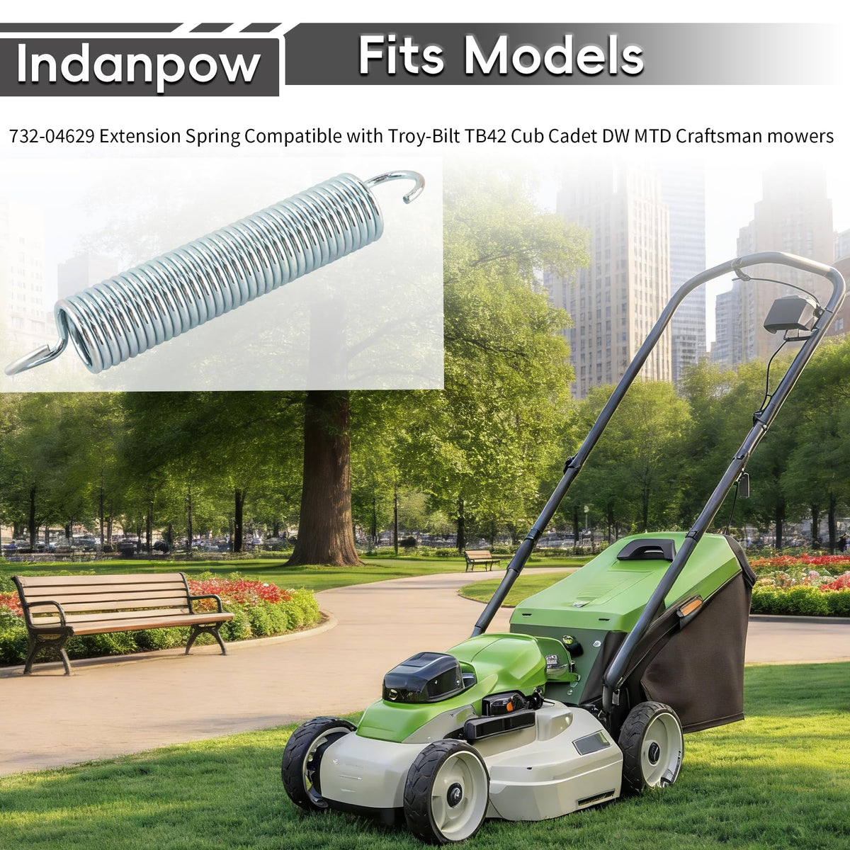 Indanpow 73204629 in action reduces vibration during mowing.