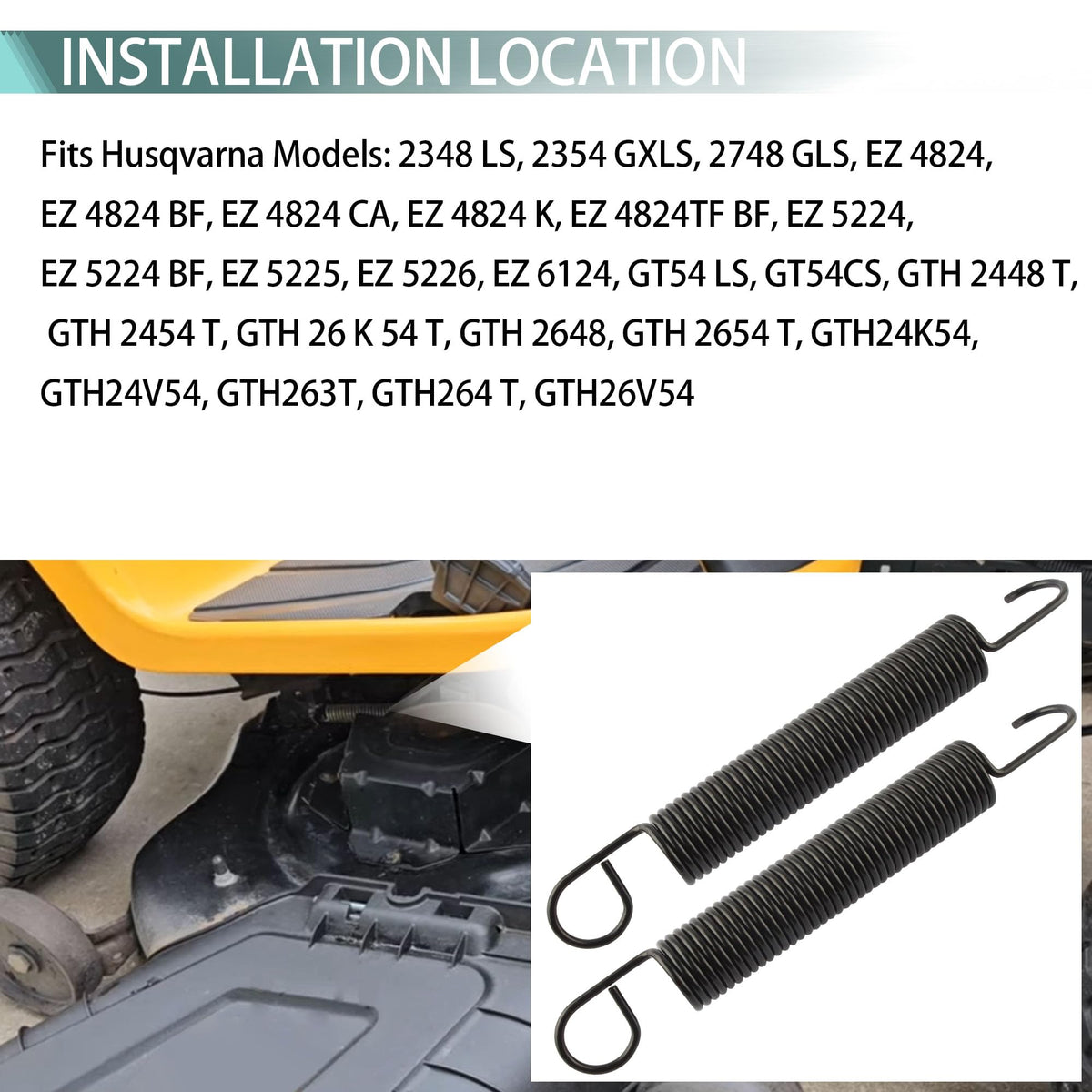 Indanpow deck drive spring mounting steps shown for easy DIY replacement.