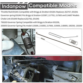 Indanpow governor spring 796260 works with Briggs and Stratton engines for steady performance