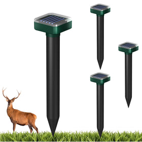 INENNT Deer Repellent Device with solar panel provides weatherproof protection for gardens.