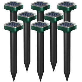 INENNT solar deer repellent device placed in soil to guard your garden from deer.