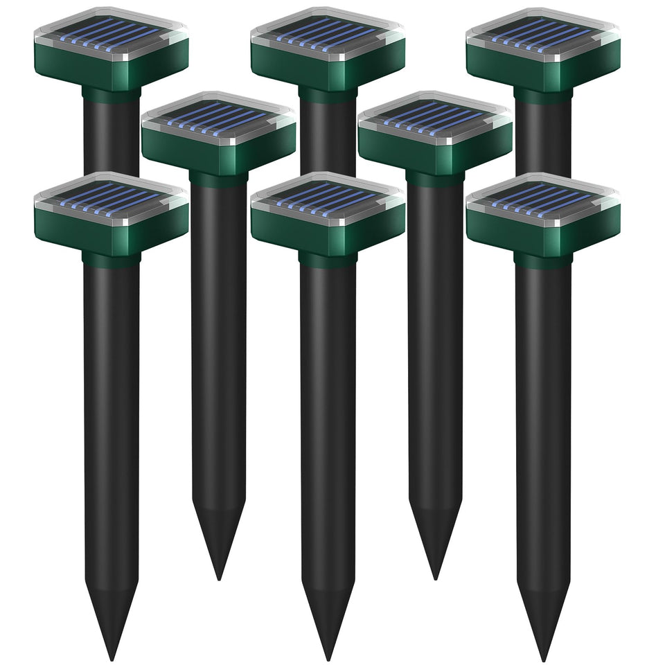 INENNT solar deer repellent device placed in soil to guard your garden from deer.