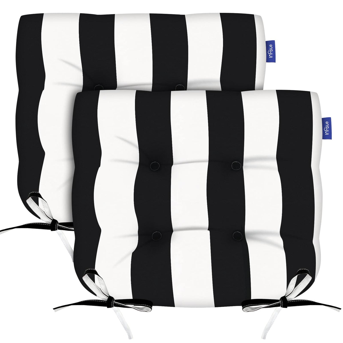 INFBLUE two cushions with full-length ties visible to secure seating