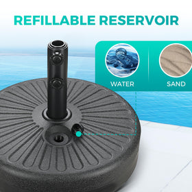 InfiniPower base filled with water demonstrates stable weight.