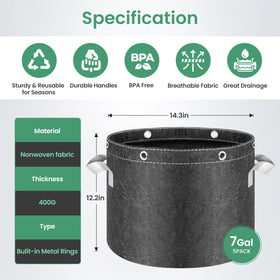 InfiniPower breathable fabric grow bags promoting healthy root aeration and growth.