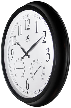 Infinity Instruments patio clock by pool provides convenient outdoor time