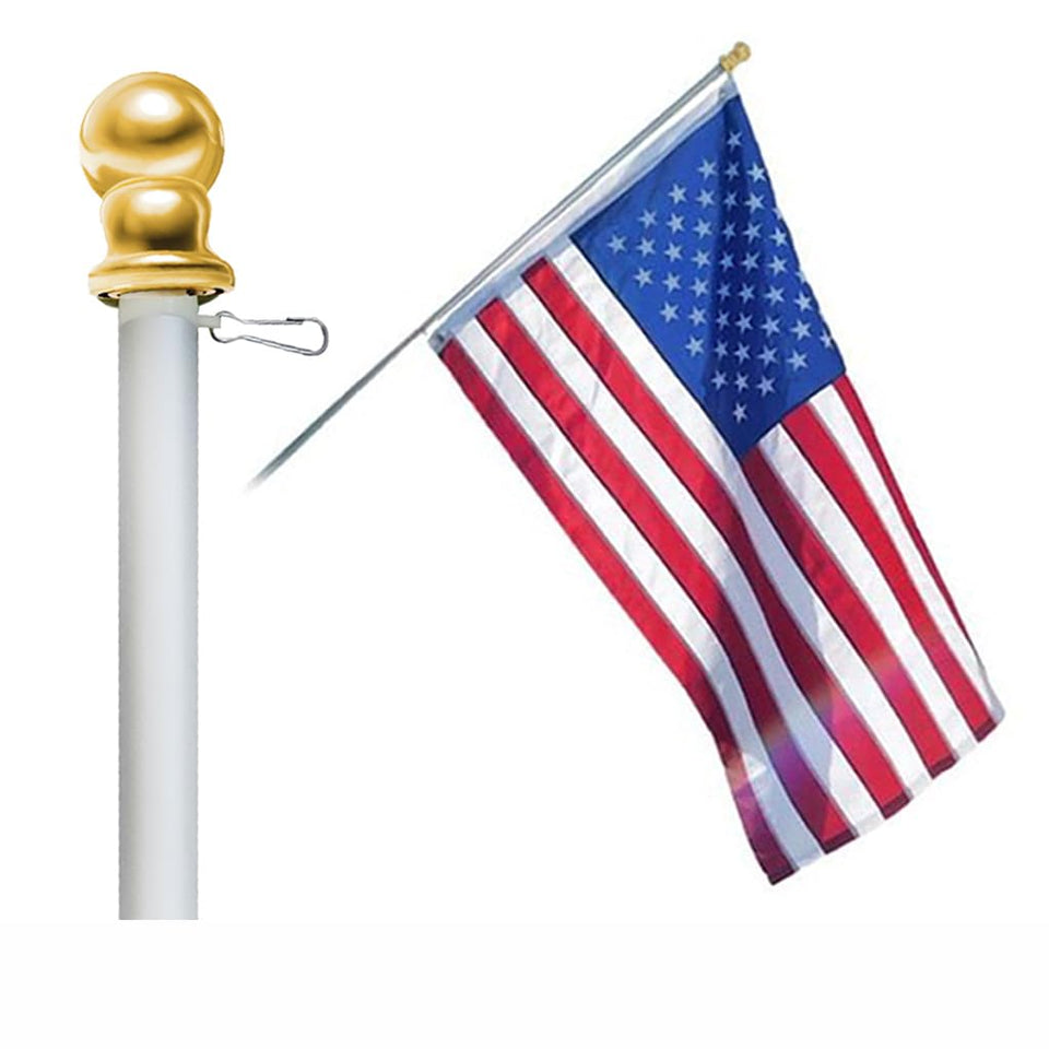 Infinity Republic 6ft spinning flag pole outdoors in silver finish for wind-friendly display