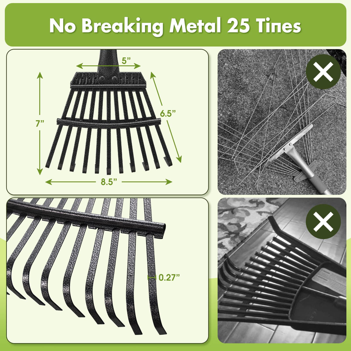 INFLATION easy-assembly rake with screw-tine connections for quick setup