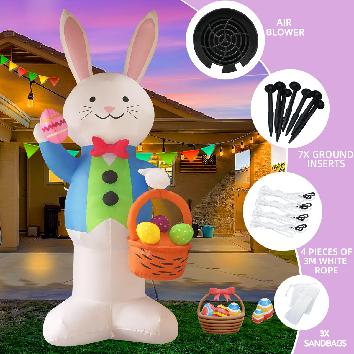 InfleasJoiy built-in fan keeps the inflatable inflated all day