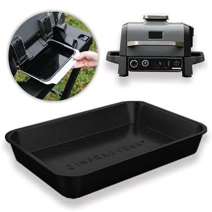 INFRAOVENS drip pan for Ninja OG701 in use, easy cleanup after grilling.