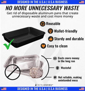 INFRAOVENS drip pan for Ninja OG751, reusable and waste-free during cooking.