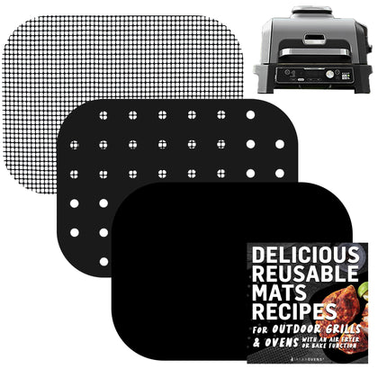 INFRAOVENS liner set on Ninja Woodfire Pro XL top view for easy cleanup