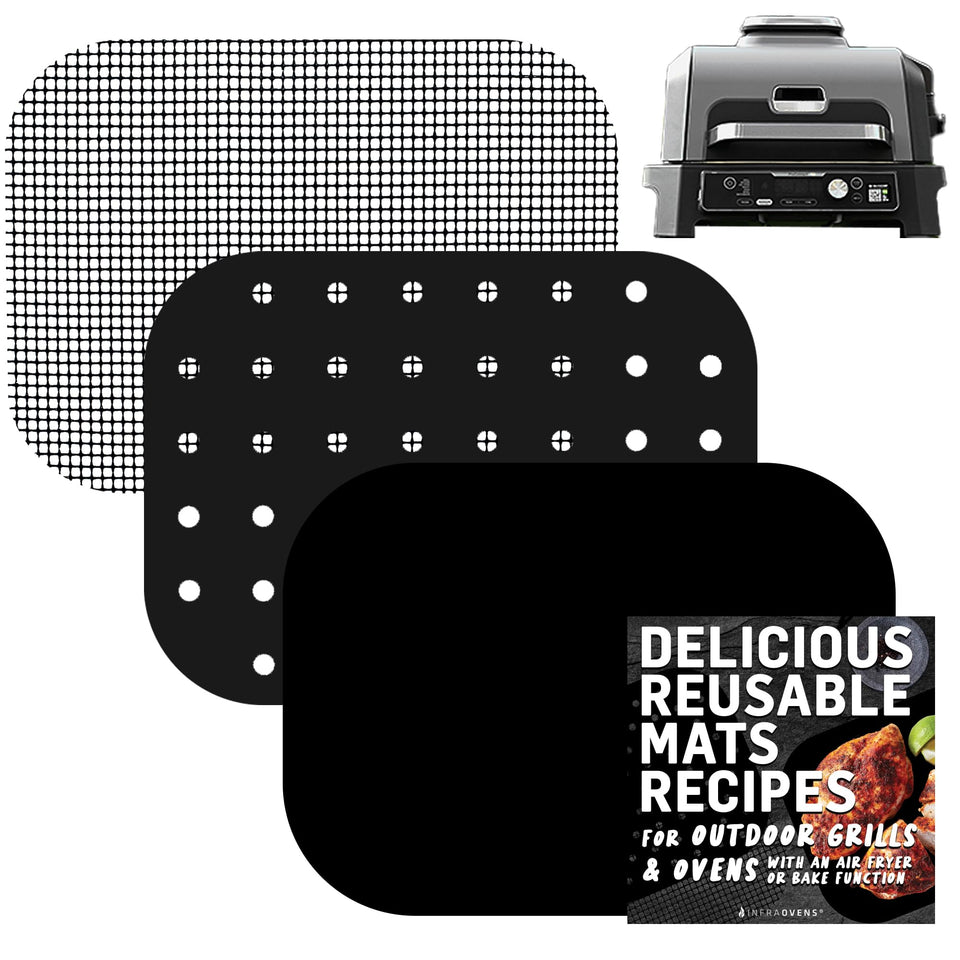 INFRAOVENS liner set on Ninja Woodfire Pro XL top view for easy cleanup