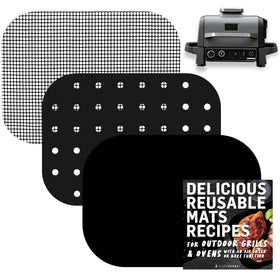 Infraovens reusable liners fit Ninja Woodfire crisper basket for easy cooking.