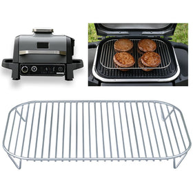 INFRAOVENS stainless steel rack on Ninja Woodfire grill increases cooking capacity.