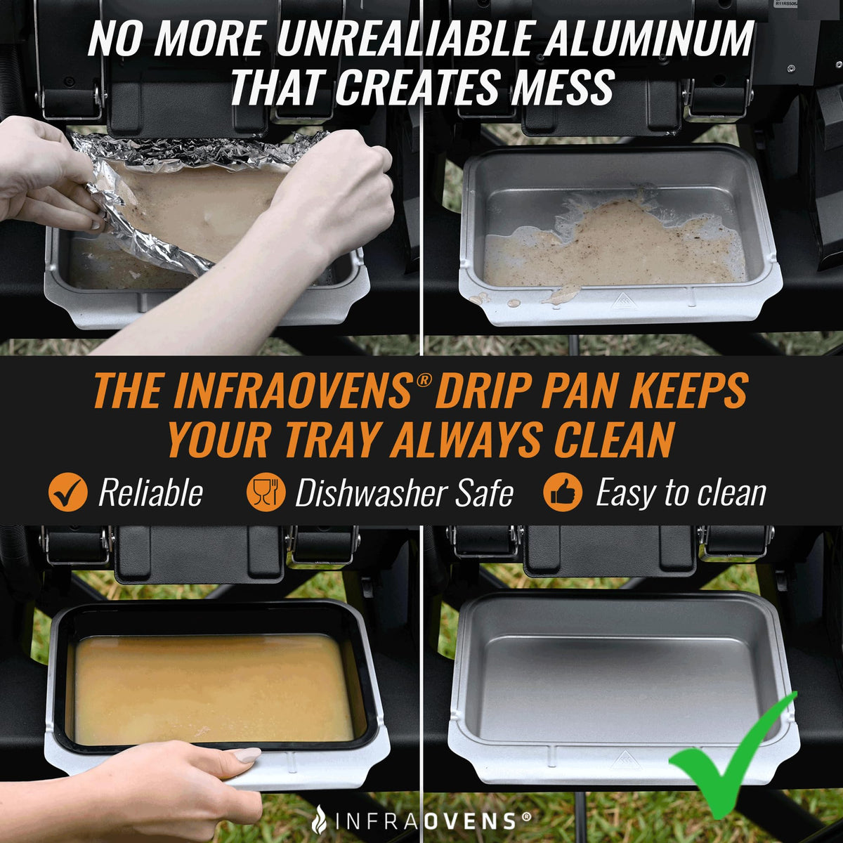 INFRAOVENS reusable grill liner protecting OG-series grills and reducing waste