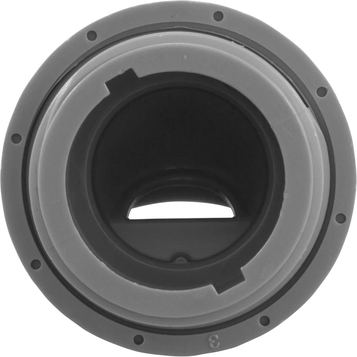 Infusion Pool Products inlet fitting side view light gray finish blends well