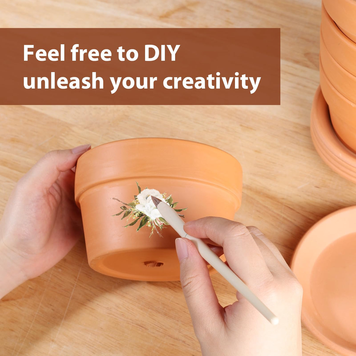 INGOFIN breathable terracotta pot promotes even watering and air flow.