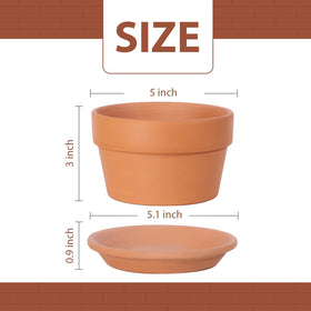INGOFIN terracotta pot with drainage hole ideal for succulents and herbs.