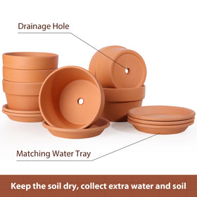 INGOFIN terracotta pots set of six for versatile indoor or outdoor use.