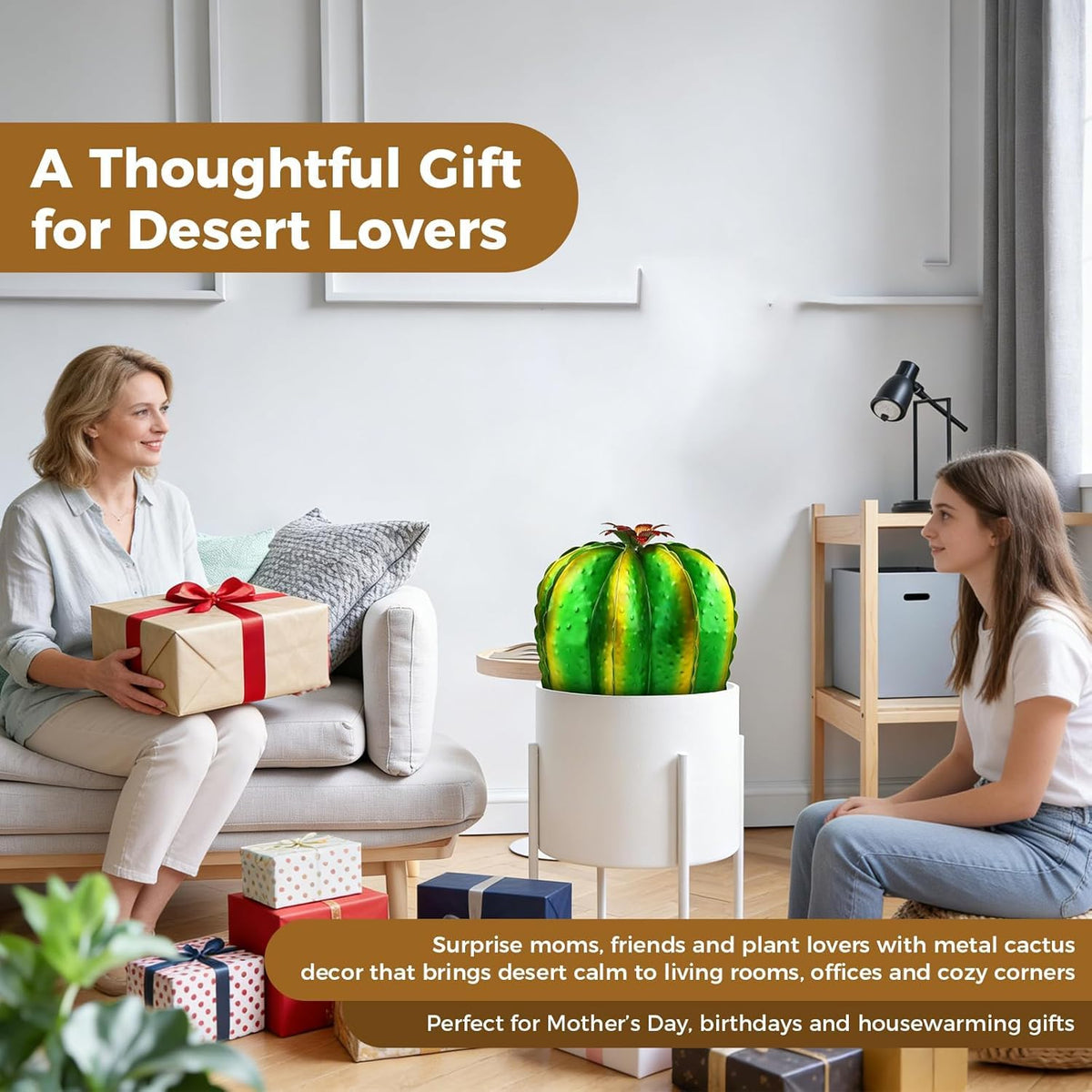 inihpocv gift-ready cactus statues for housewarming and garden lovers