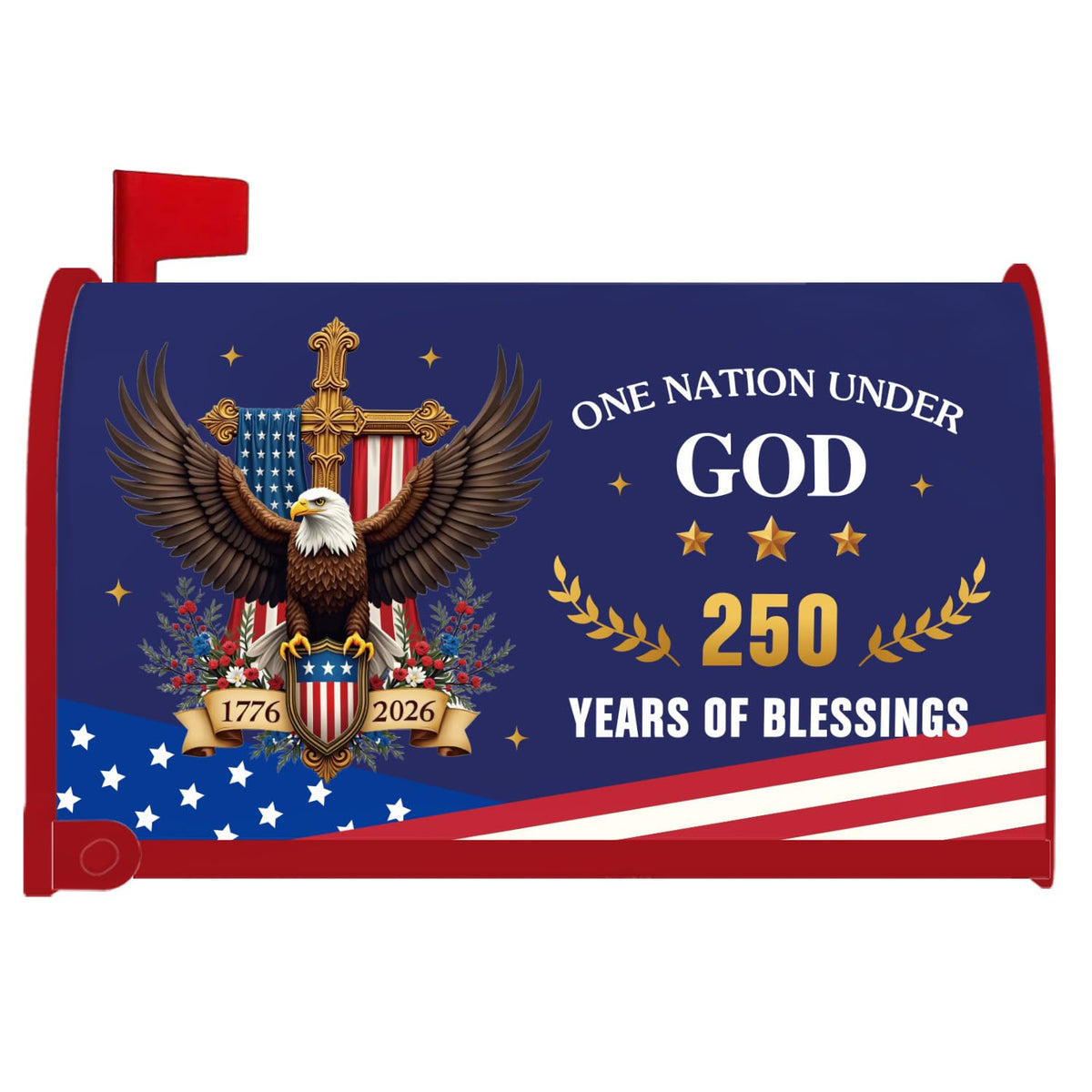 InIsaJace 250th anniversary eagle and flag design for a bold curbside display.