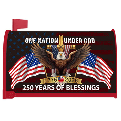 InIsaJace 250th anniversary mailbox cover with eagle and flag design for outdoor display.