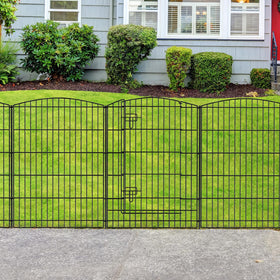 INJOPEXI decorative garden fence 12 panels assembled to define a clean garden edge.