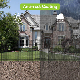 INJOPEXI durable metal stakes setup shows secure, long-lasting installation in wind and rain.