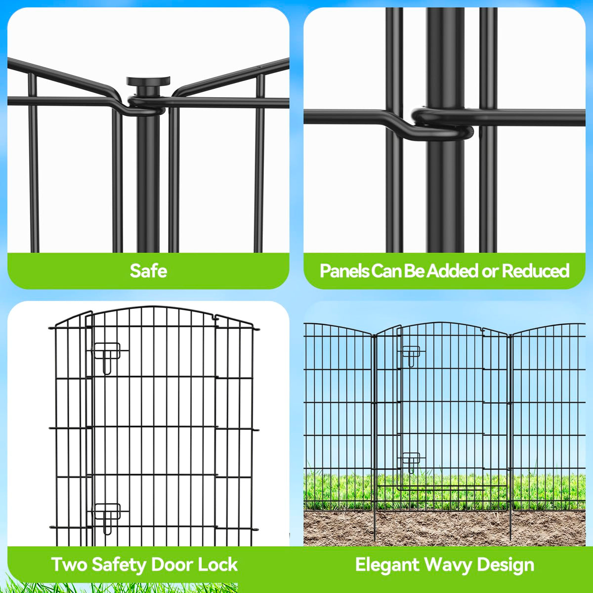 INJOPEXI yard border decor fence presents a versatile, no-dig solution for gardens.