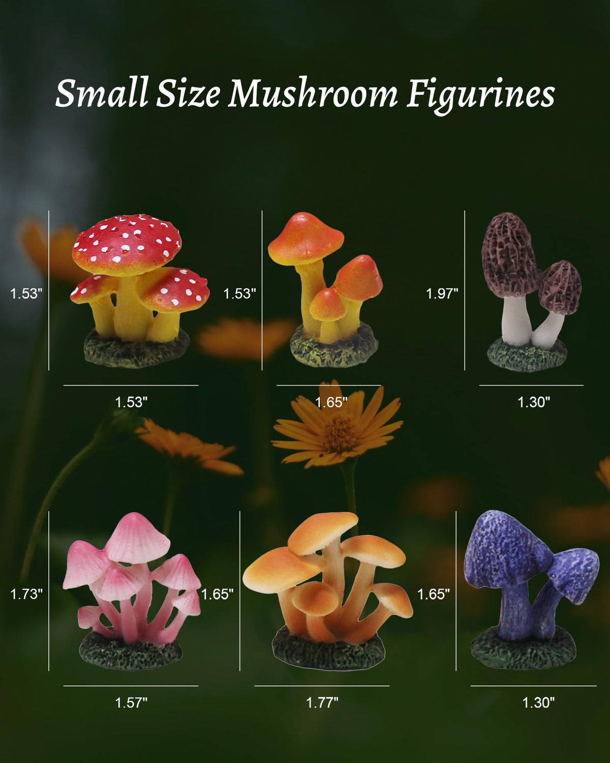 Inkaove mushroom figurines add dollhouse detail and whimsy to interiors