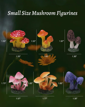 Inkaove mushroom figurines add dollhouse detail and whimsy to interiors