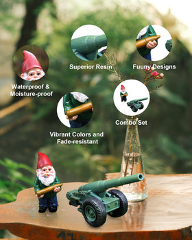 Inkaove tactical gnome artillery close-up highlighting durable finish.