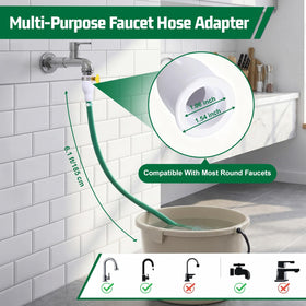 Innconee adjustable faucet connector for a secure, tool-free installation beside any outdoor task