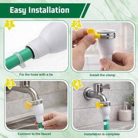 Innconee adjustable faucet connector secures a stable fit on various taps