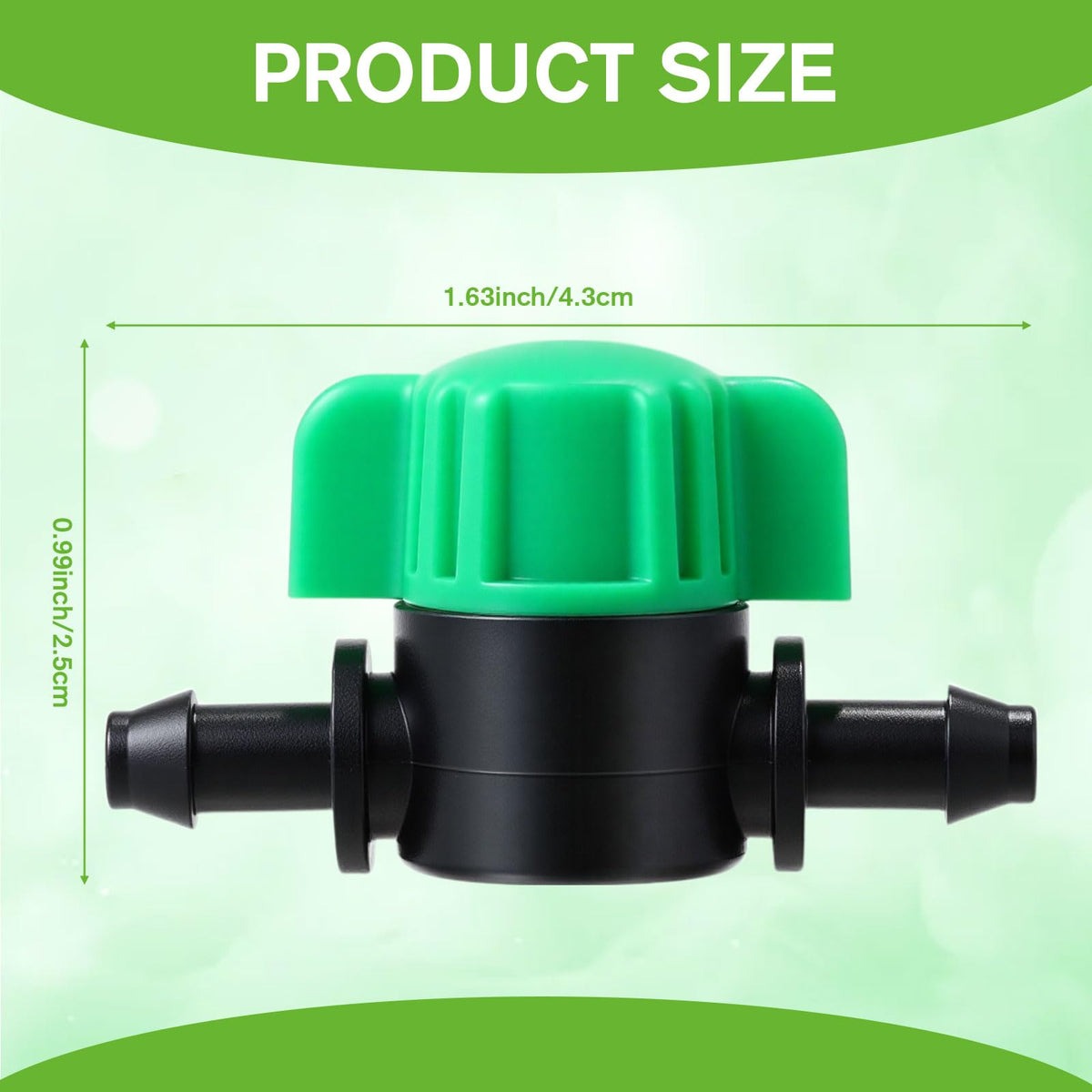 Innconee barbed valve connector provides precise water flow control